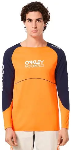 Oakley Maven Scrub LS Jersey Orange/Blue