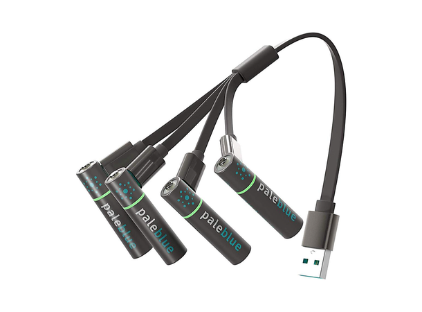 Pale Blue Sustainability Kit 8xAA/8xAAA Inc. USB to 4x Micro-USB charging cable