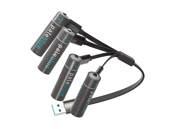 Pale Blue Sustainability Kit 8xAA/8xAAA Inc. USB to 4x Micro-USB charging cable