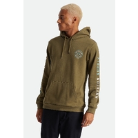 Brixton Crest Hood Military Olive/Teal/White