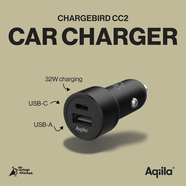 Aqiila Chargebird CC2 USB-C/USB-A Carcharger 