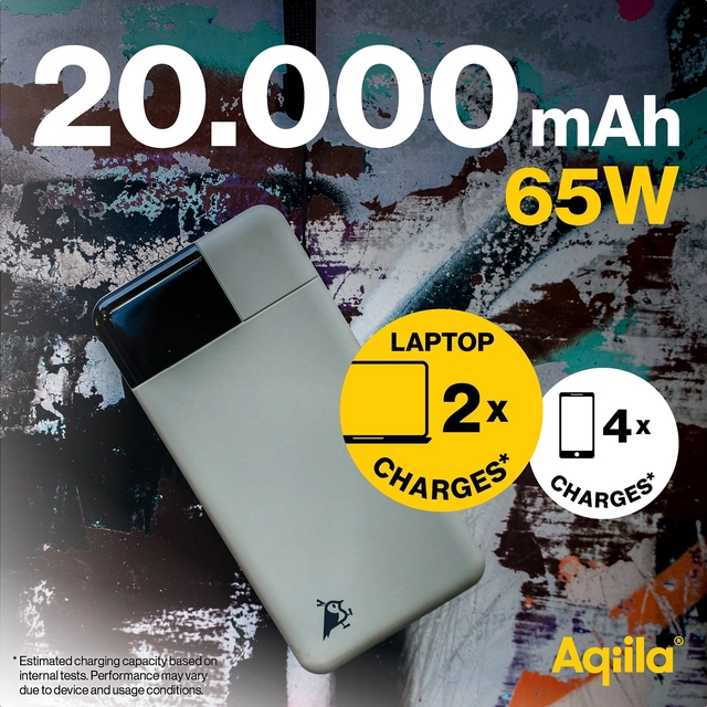 Aqiila Powerbird B20M+ 20000 mAh 65W Powerbank for mobile & laptop - Moss 