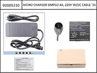 Simplo Charger 4Ah incl. Power adapter f. Simplo i630Wh, 36V, with 180° plug