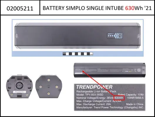 Batteri Simplo Intube 720Wh 