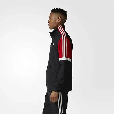 Adidas Neck Jacket Black/Scarlett/White - M 