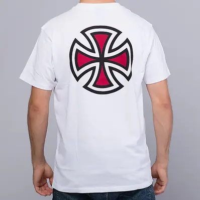 Independent Bar Cross SS Tee White - S 