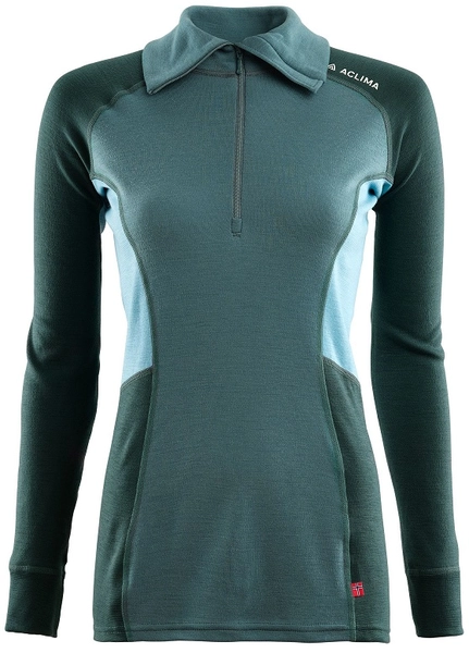 Aclima WarmWool polo W&#39;s North Atlantic/Green/Reef Waters