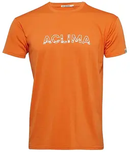 Aclima LightWool tee Logo M's Orange Tiger