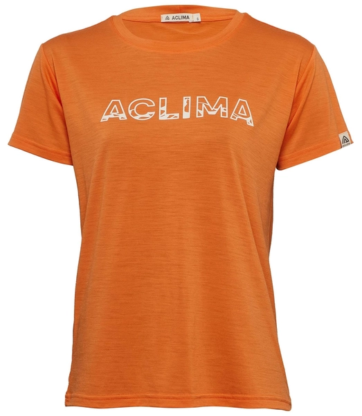 Aclima LightWool tee Logo W&#39;s Orange Tiger