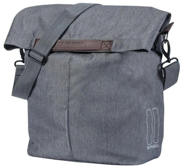 Basil City Shopper Sideveske Grey, 16L, Hook On System