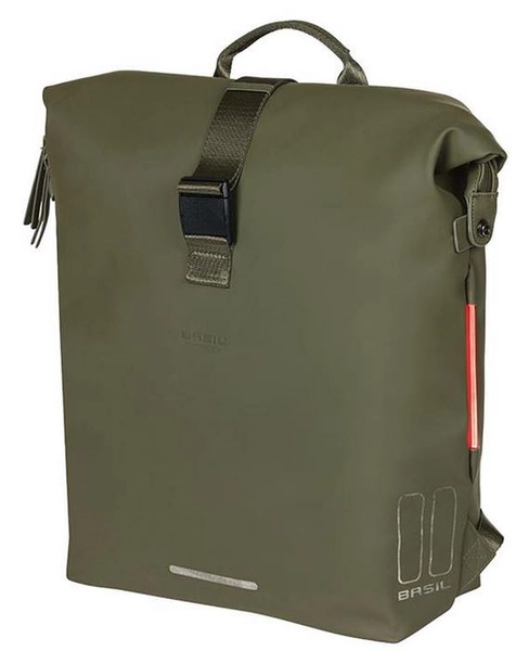 Basil Soho Nordiclight Sekk Moss Green, 17L, IPX3, Hook On System