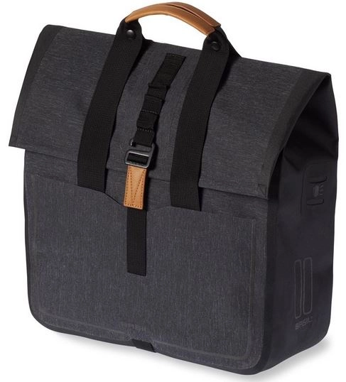 Basil Urban Dry Shopper Sideveske Dark Grey, 20L, IPX3, Hook On System