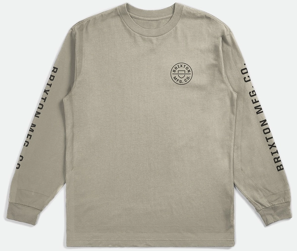 Brixton Crest LS Standard Tee Cream/Black