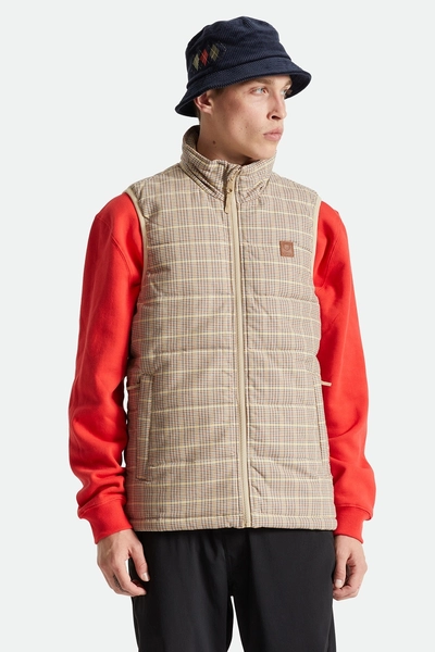 Brixton Cass Puffer Vest Primary Plaid