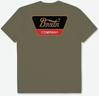 Brixton Linwood S/S Tee Olive Surplus/Gold/Aloha Red - M 