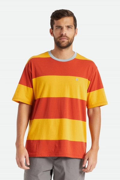 Brixton Hilt Boxy Shield SS Knit Phoenix Orange/Golden Glow