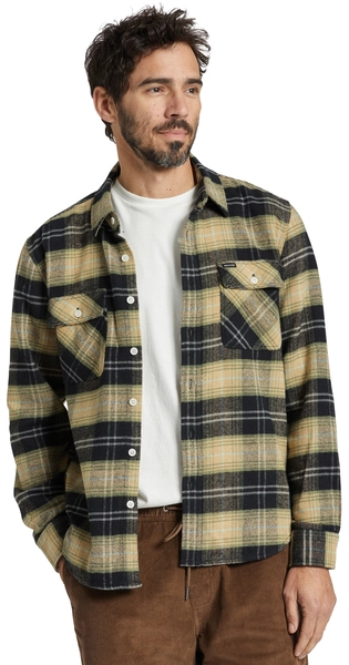 Brixton Bowery LS Flannel Black/Sand/Olive Surplus