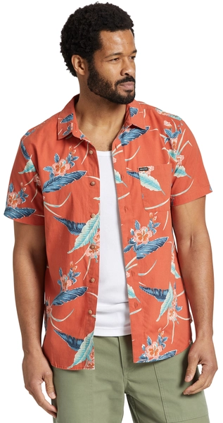 Brixton Charter Print SS Woven Burnt Red/Pacific Blue