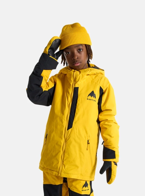 Burton Kids Hillslope 2L Jacket Goldenrod/True Black - L/12år 