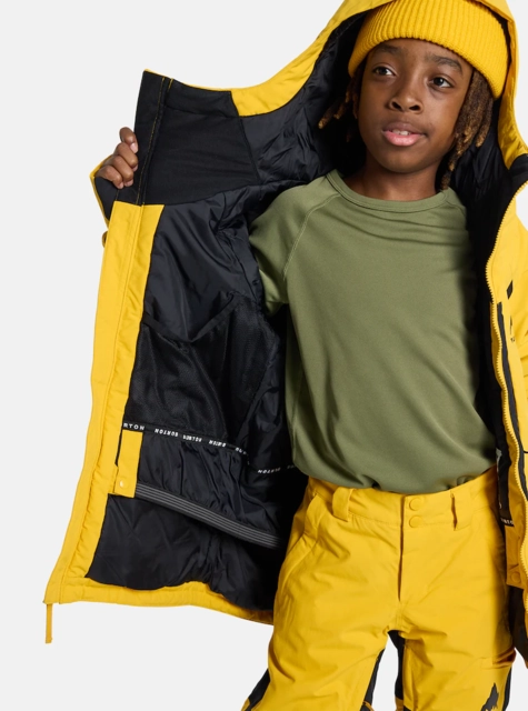 Burton Kids Hillslope 2L Jacket Goldenrod/True Black - L/12år 
