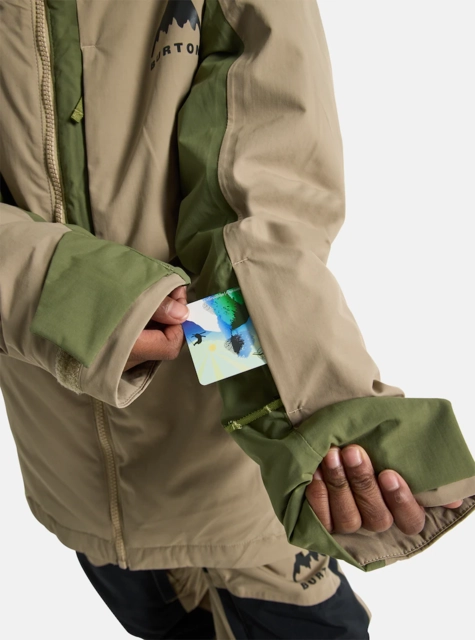 Burton Kids Hillslope 2L Jacket Summit Taupe/Forest Moss - L/12år 