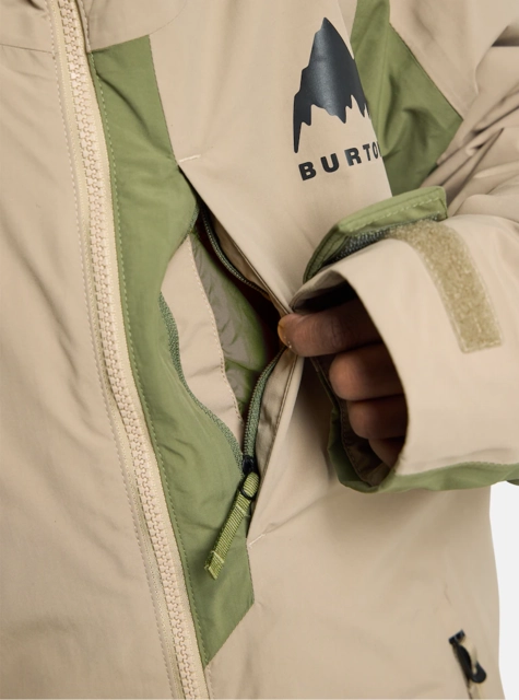 Burton Kids Hillslope 2L Jacket Summit Taupe/Forest Moss - L/12år 