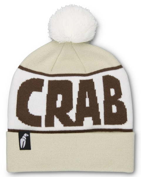 Crab Grab Pom Beanie Coffee Cream
