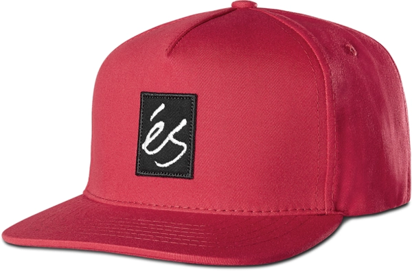 Es Main Block Snapback Cap Red - One Size