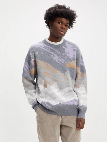 Levis Stay Loose Crew Sweater Mountain Landscape