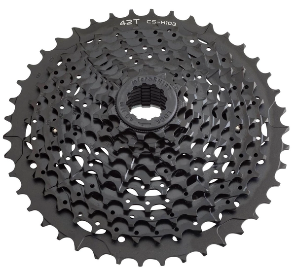 Microshift XLE 10-delt Kassett 11-42T, 536gr, Alu/St&#229;l, Sort, Shimano