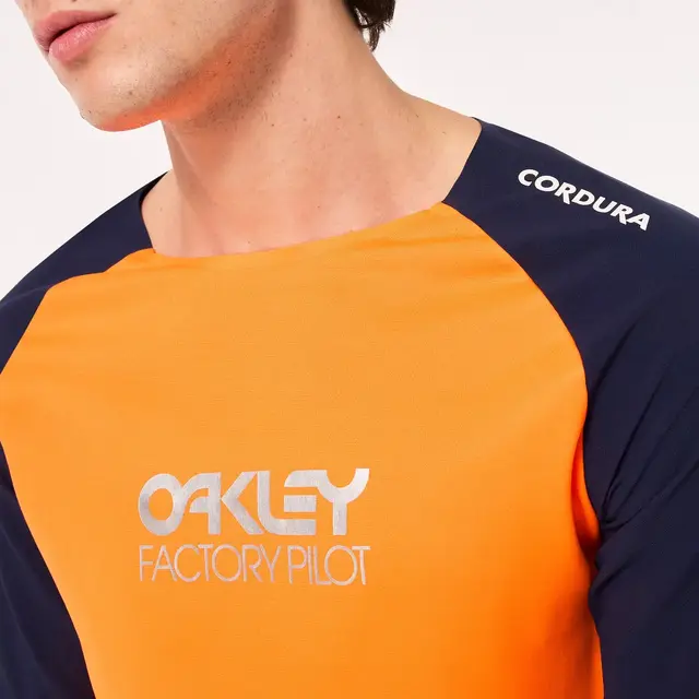 Oakley Maven Scrub LS Jersey Orange/Blue - L 