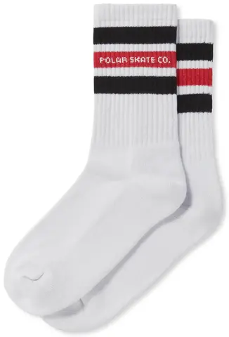 Polar Fat Stripe Socks White/Black/Red