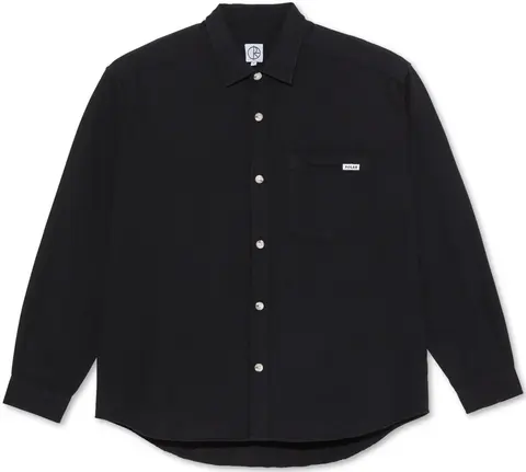 Polar Mitchell Herringbone LS Shirt Black
