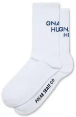 Polar Gnarly Huh! Socks White/Navy  - 39-42