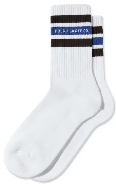 Polar Fat Stripe Socks White/Brown/Blue - 43-46 