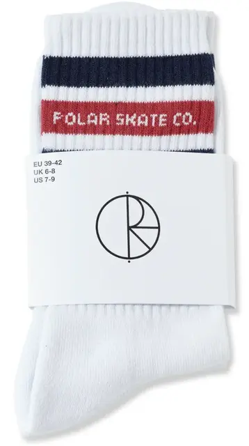 Polar Fat Stripe Socks White/Navy/Red - 43-46 