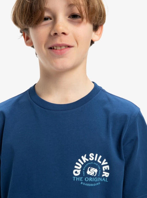 Quiksilver EV Summer Road SS Tee Youth Estate Blue - L/14år 