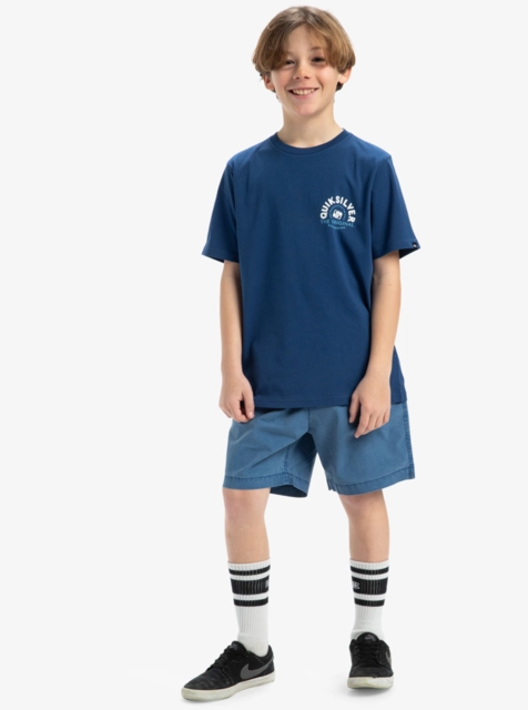 Quiksilver EV Summer Road SS Tee Youth Estate Blue - L/14år 
