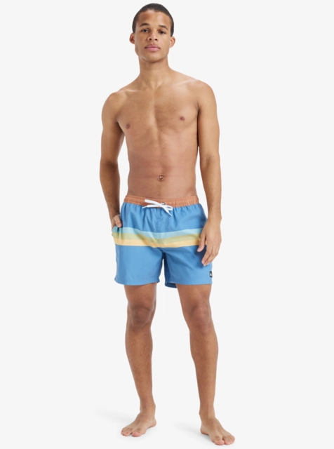 Quiksilver Everyday Straight Volley 15 Coronet Blue Retro Stripe - S 