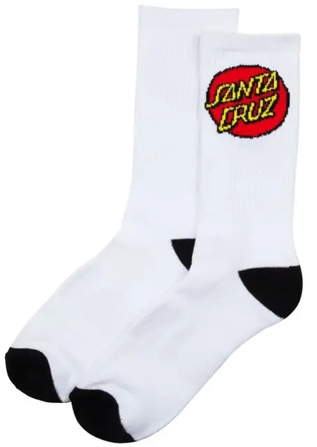 Santa Cruz Classic Dot Sock 2-pack White & Black - 42/45 