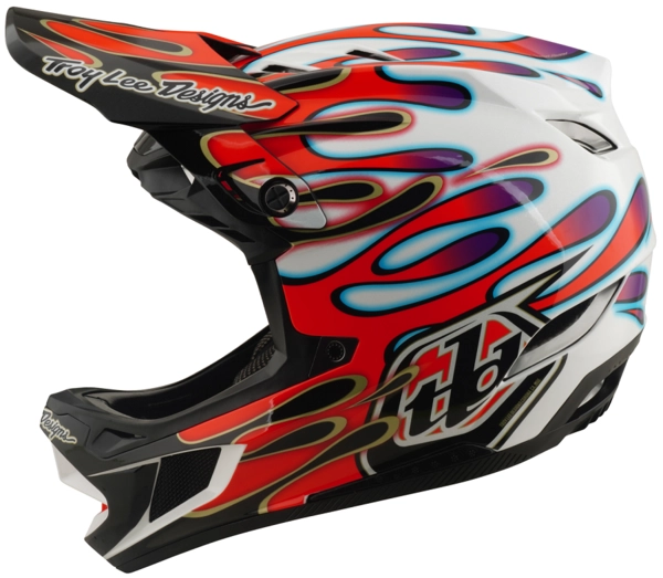 Troy Lee D4 Composite Mips Helmet Overspray White/Red