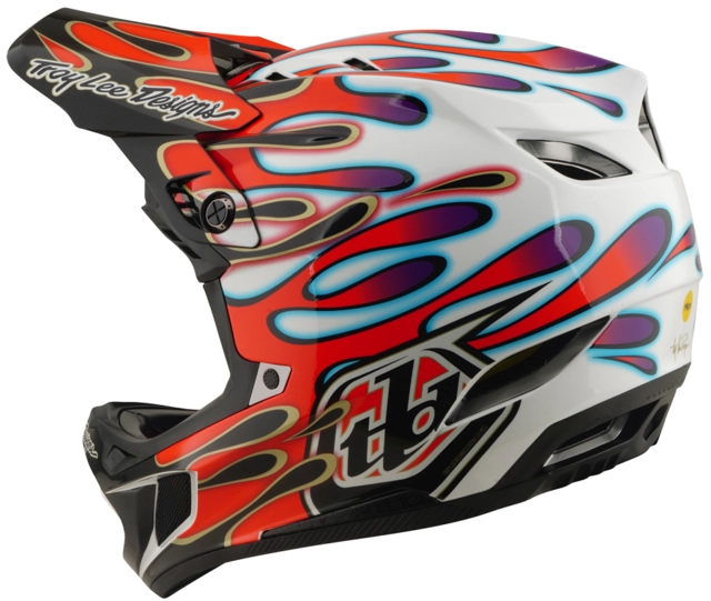 Troy Lee D4 Composite Mips Helmet Overspray White/Red - M 