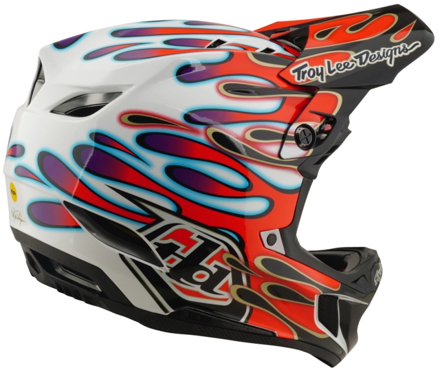 Troy Lee D4 Composite Mips Helmet Overspray White/Red - M 