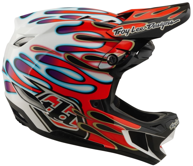 Troy Lee D4 Composite Mips Helmet Overspray White/Red - M 