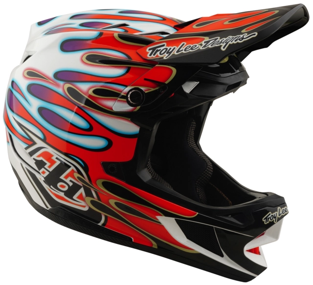 Troy Lee D4 Composite Mips Helmet Overspray White/Red - M 