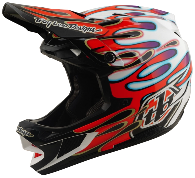 Troy Lee D4 Composite Mips Helmet Overspray White/Red - M 