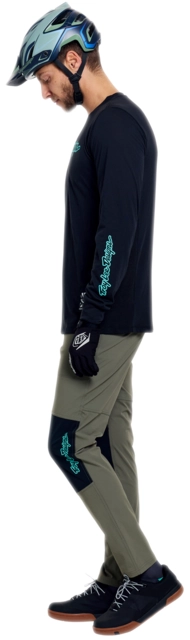 Troy Lee Skyline Ride LS Tee Signature Black/Real Teal - M 