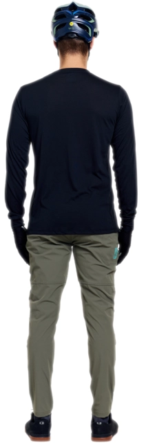 Troy Lee Skyline Ride LS Tee Signature Black/Real Teal - M 