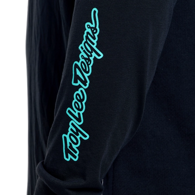 Troy Lee Skyline Ride LS Tee Signature Black/Real Teal - M 