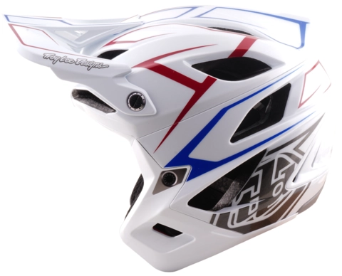 Troy Lee Stage Stunt Mips Helmet Pinstripe White